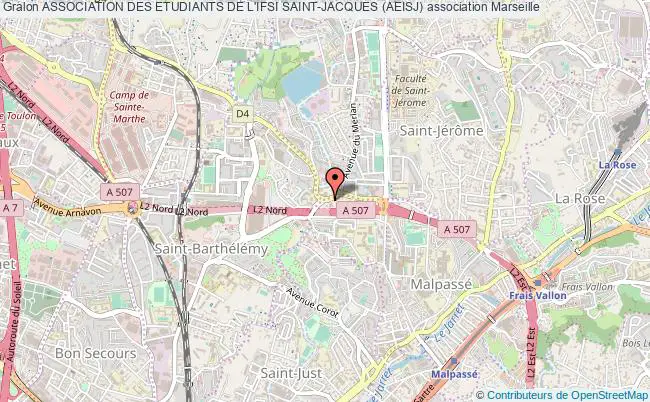 plan association Association Des Etudiants De L'ifsi Saint-jacques (aeisj) Marseille