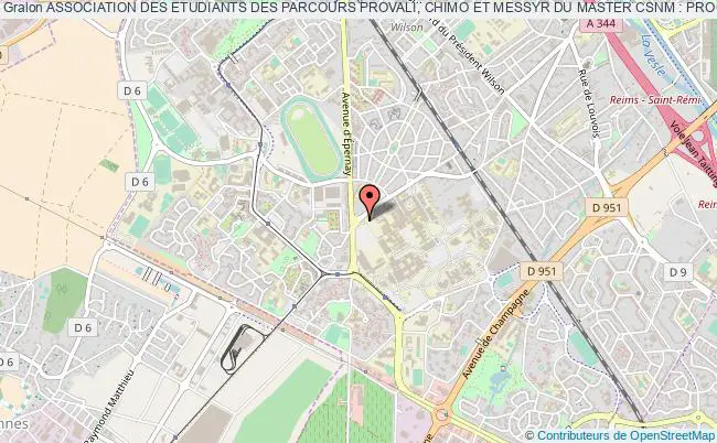 plan association Association Des Etudiants Des Parcours Provali, Chimo Et Messyr Du Master Csnm : Prochimes Reims cedex