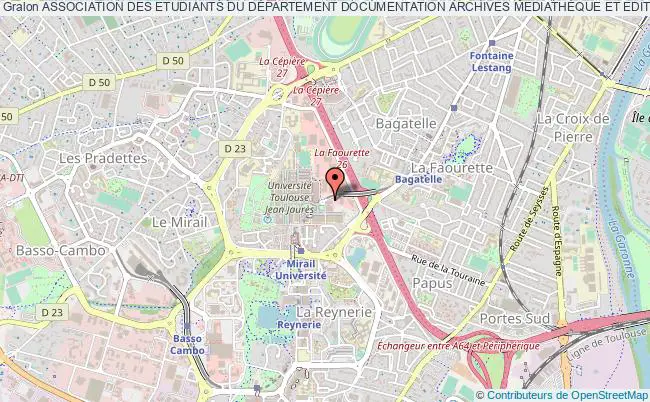 plan association Association Des Etudiants Du DÉpartement Documentation Archives MediathÈque Et Edition Toulouse Cedex 9