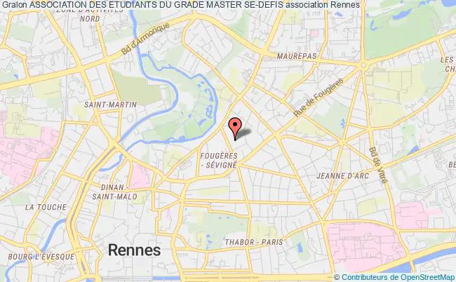 plan association Association Des Etudiants Du Grade Master Se-defis Rennes