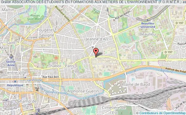 plan association Association Des Etudiants En Formations Aux Metiers De L'environnement (f.o.r.m.e.r.) Rennes