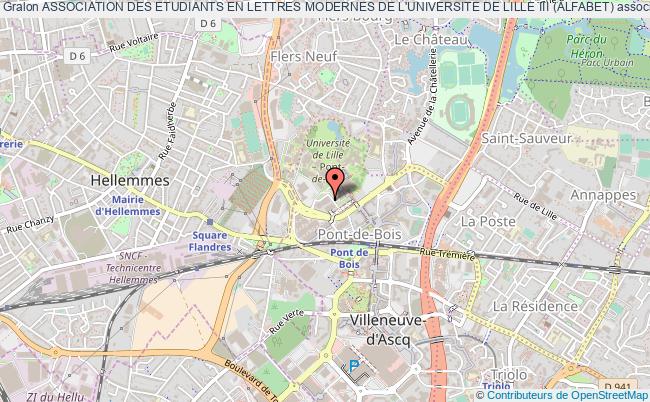 plan association Association Des Etudiants En Lettres Modernes De L'universite De Lille Iii (alfabet) Villeneuve-d'Ascq