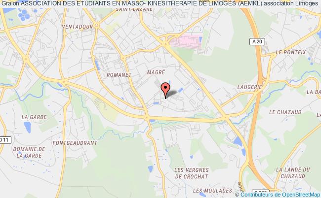 plan association Association Des Etudiants En Masso- Kinesitherapie De Limoges (aemkl) Limoges