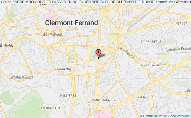 plan association Association Des Etudiants En Sciences Sociales De Clermont-ferrand Clermont-Ferrand