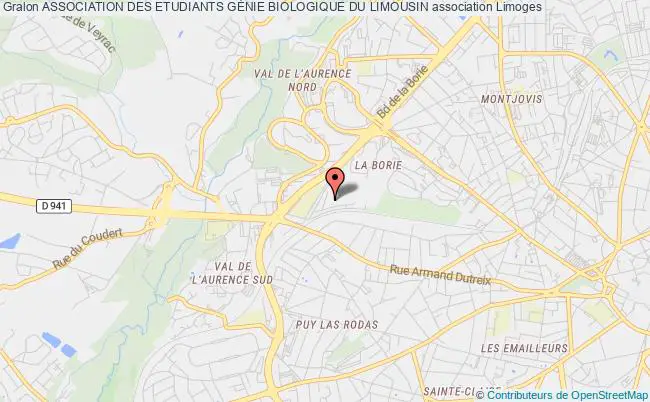 plan association Association Des Etudiants GÉnie Biologique Du Limousin Limoges