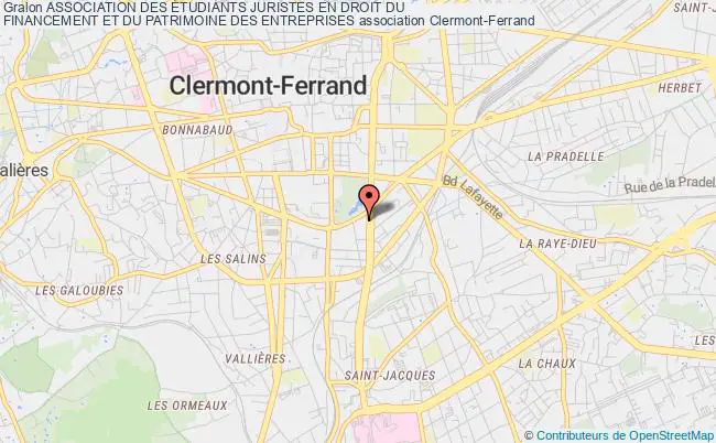 plan association Association Des Étudiants Juristes En Droit Du 
Financement Et Du Patrimoine Des Entreprises Clermont-Ferrand