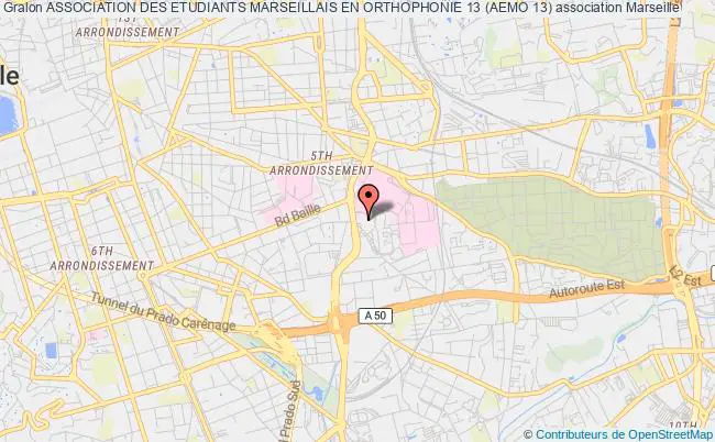 plan association Association Des Etudiants Marseillais En Orthophonie 13 (aemo 13) Marseille 5