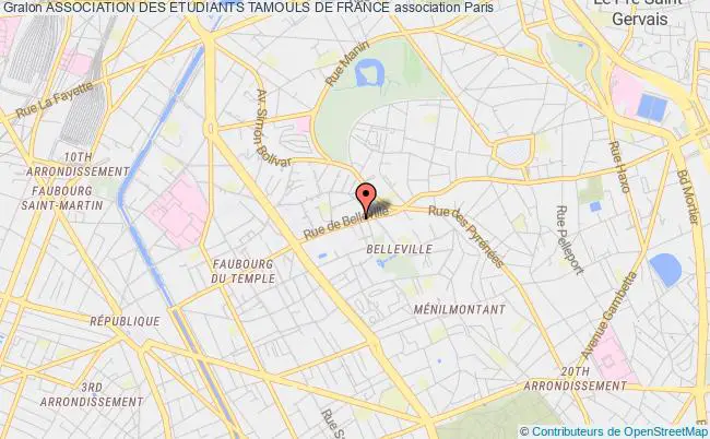 plan association Association Des Etudiants Tamouls De France Paris