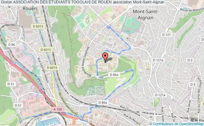 plan association Association Des Étudiants Togolais De Rouen Mont-Saint-Aignan