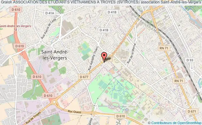 plan association Association Des Etudiants Vietnamiens A Troyes (svtroyes) Saint-André-les-Vergers
