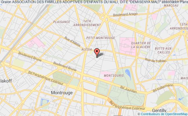 plan association Association Des Familles Adoptives D'enfants Du Mali, Dite "demisenya Mali" Paris 14e