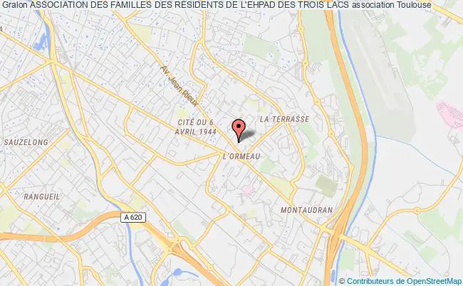 plan association Association Des Familles Des RÉsidents De L'ehpad Des Trois Lacs Toulouse