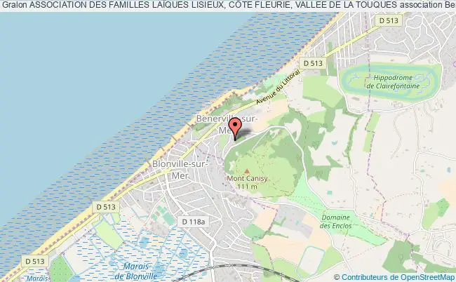 plan association Association Des Familles LaÏques Lisieux, CÔte Fleurie, Vallee De La Touques Benerville-sur-Mer