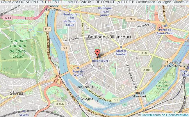 plan association Association Des Filles Et Femmes Bakoko De France (a.f.i.f.e.b.) Boulogne-Billancourt