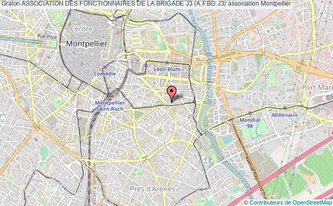 plan association Association Des Fonctionnaires De La Brigade J3 (a.f.bd.j3) Montpellier