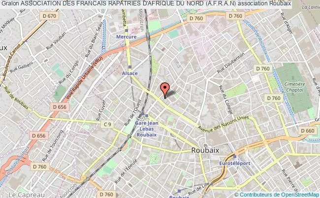 plan association Association Des Francais Rapatries D'afrique Du Nord (a.f.r.a.n) Roubaix