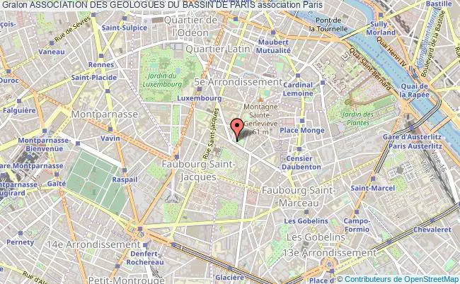 plan association Association Des Geologues Du Bassin De Paris Paris 5e