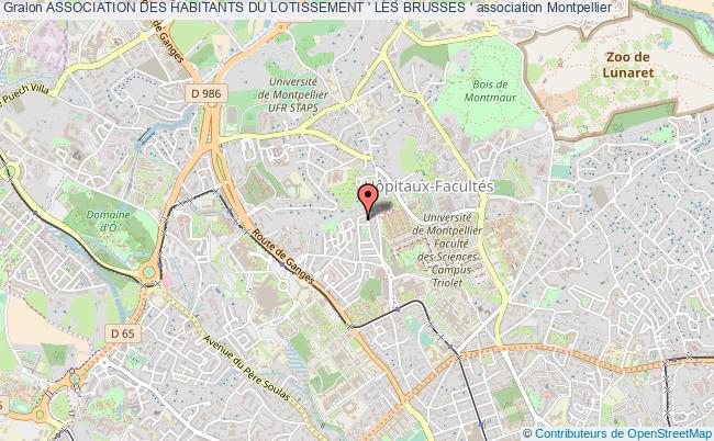 plan association Association Des Habitants Du Lotissement ' Les Brusses ' Montpellier
