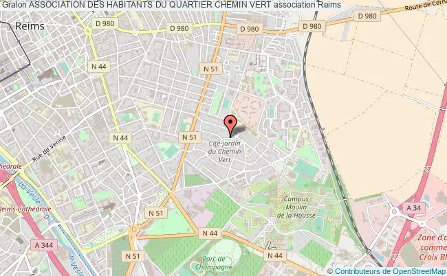 plan association Association Des Habitants Du Quartier Chemin Vert Reims