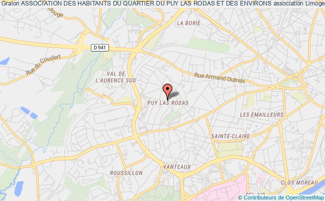 plan association Association Des Habitants Du Quartier Du Puy Las Rodas Et Des Environs Limoges