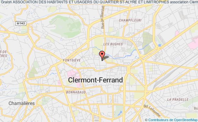 plan association Association Des Habitants Et Usagers Du Quartier St-alyre Et Limitrophes Clermont-Ferrand
