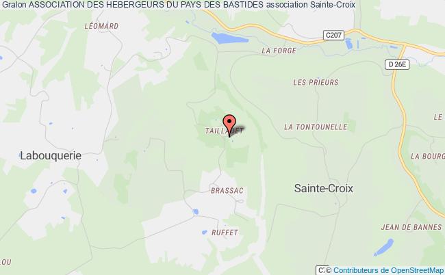 plan association Association Des Hebergeurs Du Pays Des Bastides Sainte-Croix