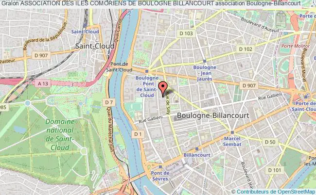 plan association Association Des Iles Comoriens De Boulogne Billancourt Boulogne-Billancourt
