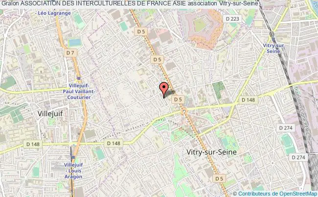 plan association Association Des Interculturelles De France Asie Vitry-sur-Seine