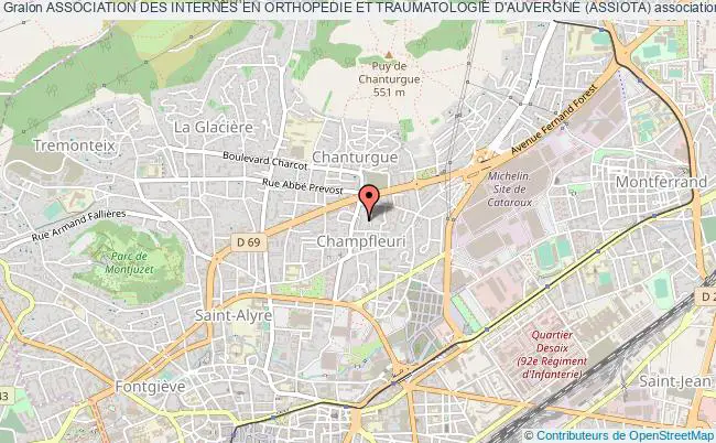 plan association Association Des Internes En Orthopedie Et Traumatologie D'auvergne (assiota) Clermont-Ferrand