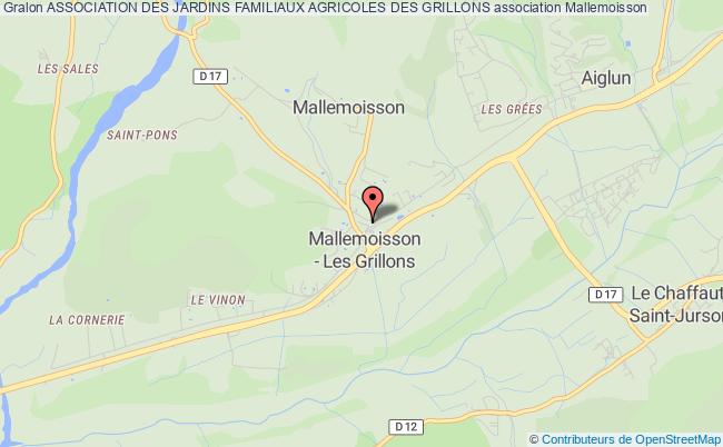 plan association Association Des Jardins Familiaux Agricoles Des Grillons Mallemoisson