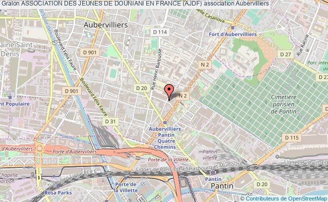 plan association Association Des Jeunes De Douniani En France (ajdf) Aubervilliers