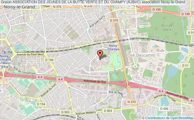 plan association Association Des Jeunes De La Butte Verte Et Du Champy (ajbvc) Noisy-le-Grand