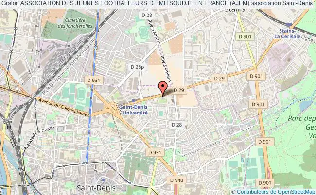 plan association Association Des Jeunes Footballeurs De MitsoudjÉ En France (ajfm) Saint-Denis