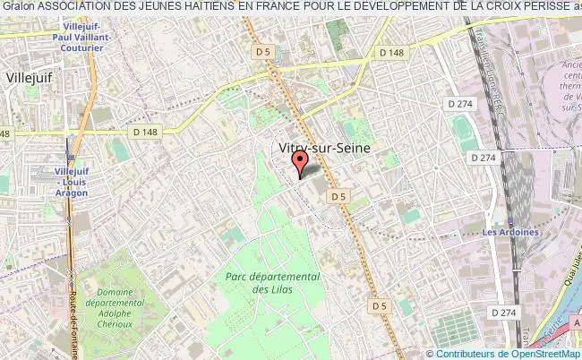 plan association Association Des Jeunes Haitiens En France Pour Le Developpement De La Croix Perisse Vitry-sur-Seine