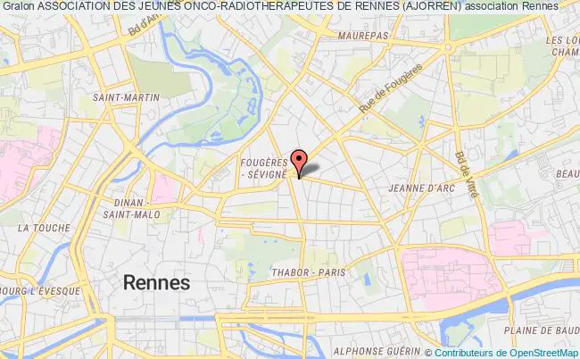 plan association Association Des Jeunes Onco-radiotherapeutes De Rennes (ajorren) Rennes