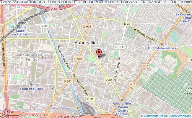 plan association Association Des Jeunes Pour Le Developpement De Kersignane En France - A.j.d.k.f. Aubervilliers