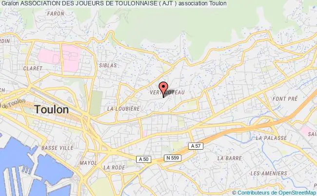 plan association Association Des Joueurs De Toulonnaise ( Ajt ) Toulon