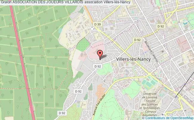 plan association Association Des Joueurs Villarois Villers-lès-Nancy