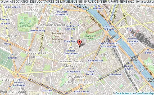 plan association Association Des Locataires De L'immeuble Sis 19 Rue Censier A Paris 5eme (alc.19) Paris