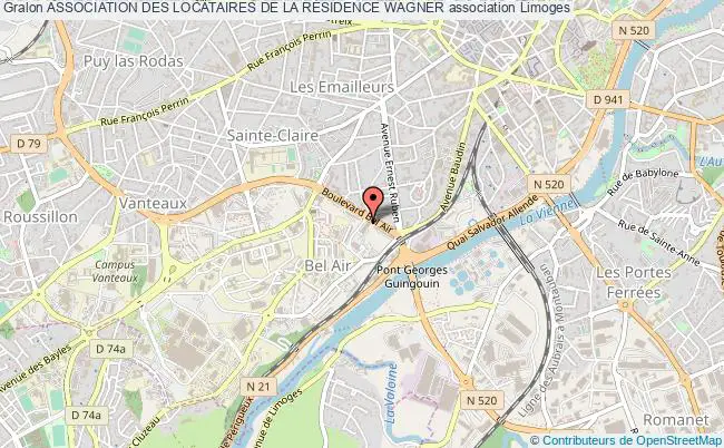 plan association Association Des Locataires De La RÉsidence Wagner Limoges
