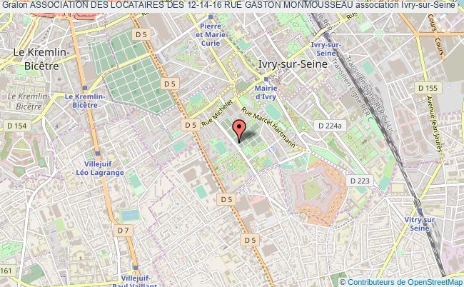 plan association Association Des Locataires Des 12-14-16 Rue Gaston Monmousseau Ivry-sur-Seine