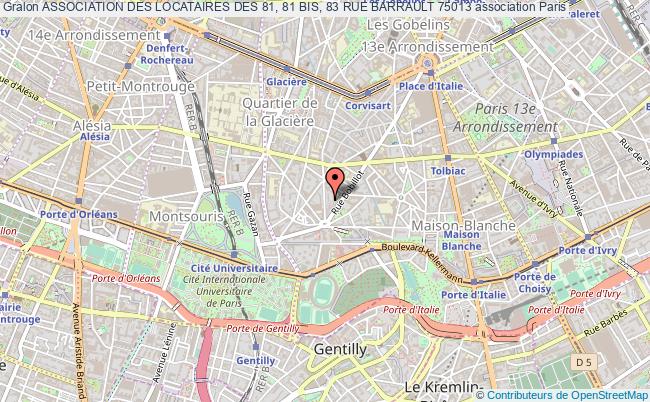 plan association Association Des Locataires Des 81, 81 Bis, 83 Rue Barrault 75013 Paris
