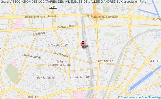 plan association Association Des Locataires Des Immeubles De L'allee D'andrezieux Paris 18e
