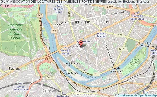 plan association Association Des Locataires Des Immeubles Pont De Sevres Boulogne-Billancourt