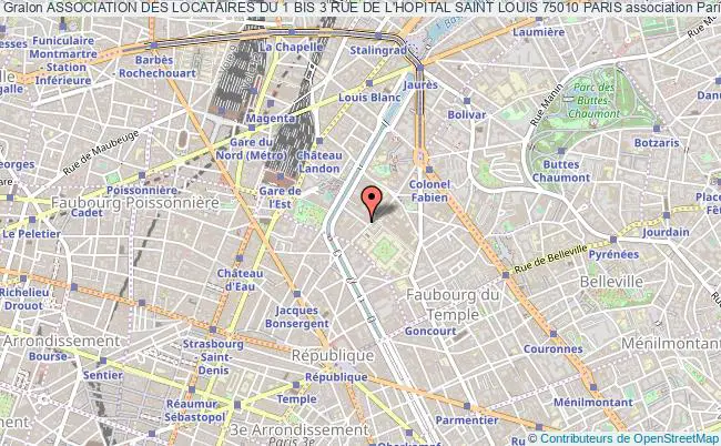 plan association Association Des Locataires Du 1 Bis 3 Rue De L'hopital Saint Louis 75010 Paris Paris
