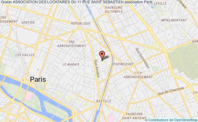 plan association Association Des Locataires Du 11 Rue Saint Sebastien Paris