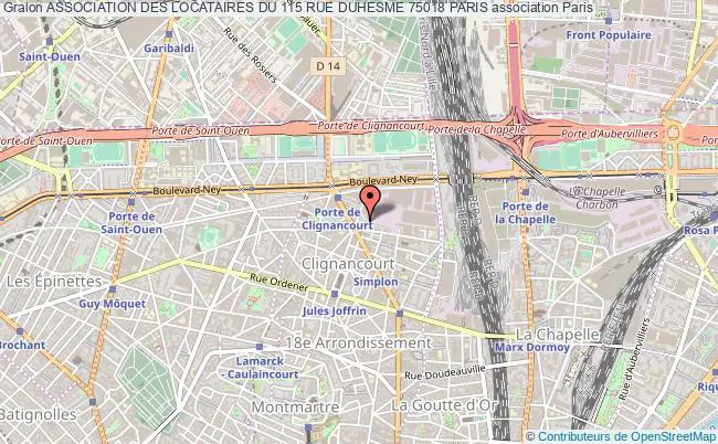 plan association Association Des Locataires Du 115 Rue Duhesme 75018 Paris Paris 18e