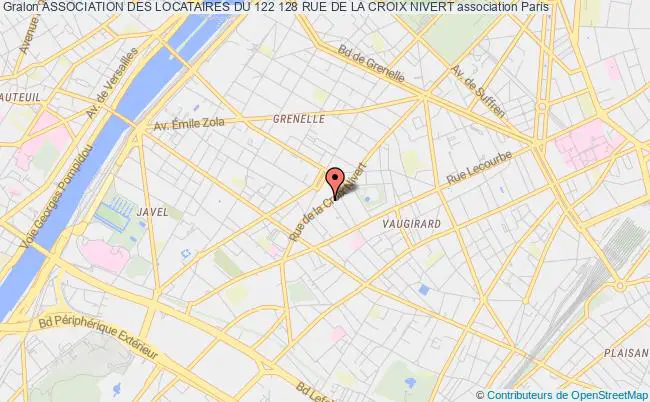 plan association Association Des Locataires Du 122 128 Rue De La Croix Nivert Paris