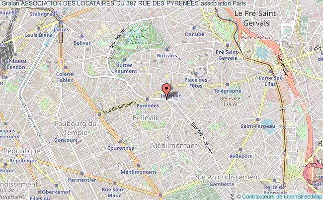 plan association Association Des Locataires Du 387 Rue Des Pyrenees Paris