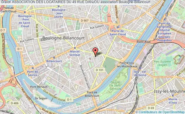plan association Association Des Locataires Du 49 Rue Danjou Boulogne-Billancourt